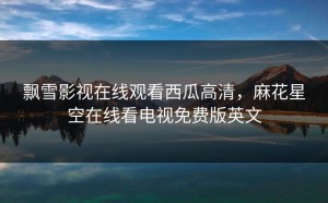 飘雪影视在线观看西瓜高清，麻花星空在线看电视免费版英文