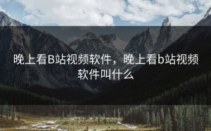 晚上看B站视频软件，晚上看b站视频软件叫什么