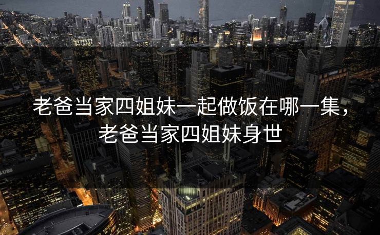 老爸当家四姐妹一起做饭在哪一集，老爸当家四姐妹身世