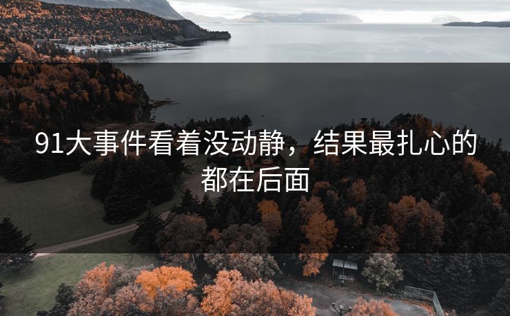 91大事件看着没动静,结果最扎心的都在后面 91大事件看着没动静,结果最扎心的都在后面