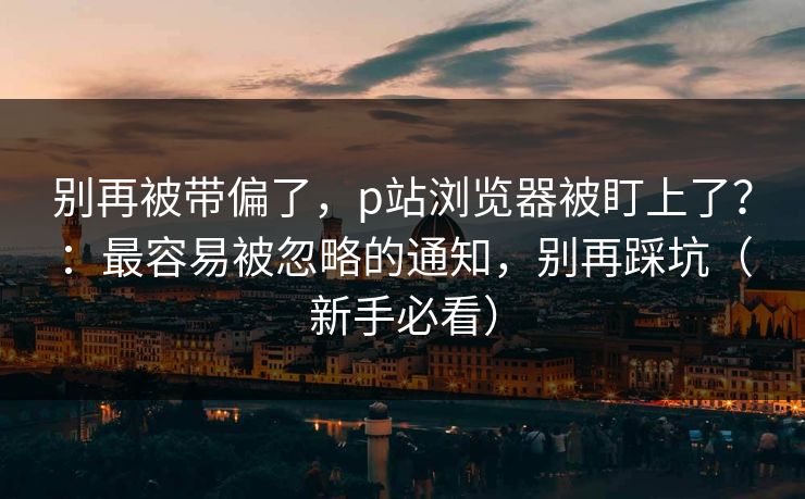 别再被带偏了,p站浏览器被盯上了?:最容易被忽略的通知,别再踩坑(新手必看) 别再被带偏了,p站浏览器被盯上了?:最容易被忽略的通知,别再踩坑(新手必看)